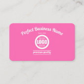 Hot-roze Voeg je eigen Logo toe Eenvoudig elegant Visitekaartje (Voorkant)
