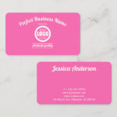 Hot-roze Voeg je eigen Logo toe Eenvoudig elegant Visitekaartje (Voorkant / Achterkant)