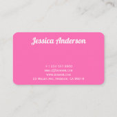Hot-roze Voeg je eigen Logo toe Eenvoudig elegant Visitekaartje (Achterkant)