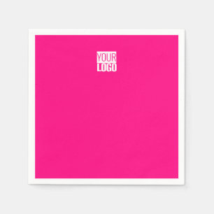 Hot-roze - voeg logo toe servet