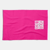 Hot-roze - voeg logo toe theedoek (Horizontaal)