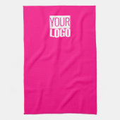 Hot-roze - voeg logo toe theedoek (Verticaal)