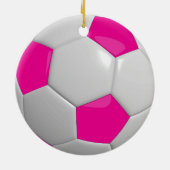 Hot-roze Voetbal | Personaliseren Keramisch Ornament (Achterkant)