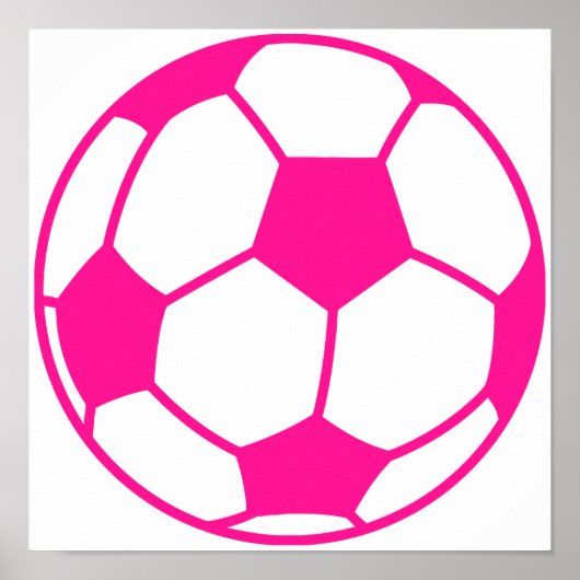 Hot-roze Voetbal Poster (Voorkant)