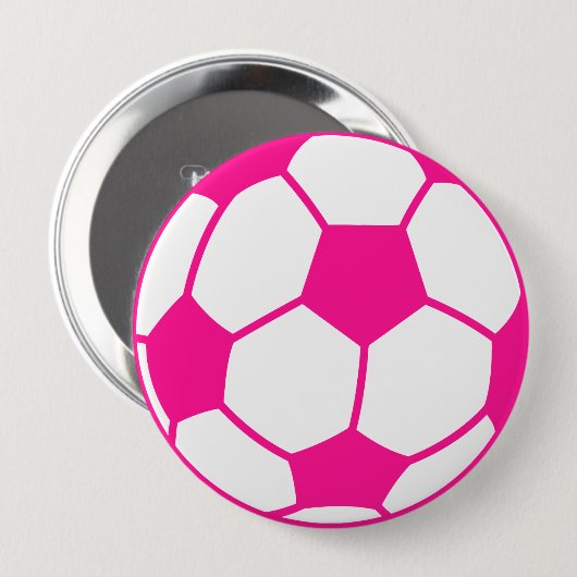 Hot-roze Voetbal Ronde Button 4,0 Cm (Voorkant /achterkant)