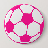 Hot-roze Voetbal Ronde Button 4,0 Cm (Voorkant)