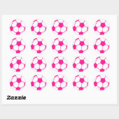 Hot-roze Voetbal Ronde Sticker (Vel)