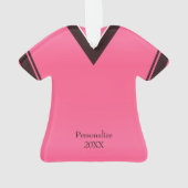 Hot-roze Voetbal Shirt Ornament (achterkant)