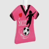 Hot-roze Voetbal Shirt Ornament (voorkant)