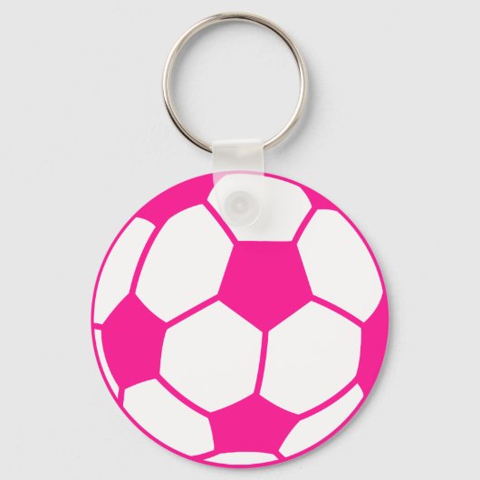 Hot-roze Voetbal Sleutelhanger (Voorkant)