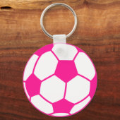 Hot-roze Voetbal Sleutelhanger (Voorkant)