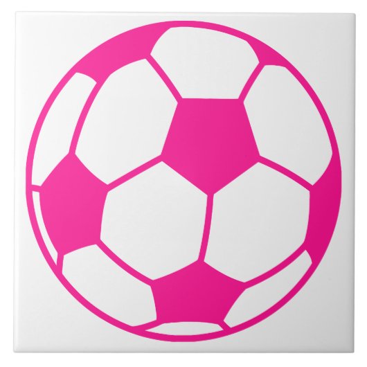 Hot-roze Voetbal Tegeltje (Voorkant)