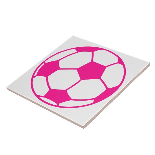 Hot-roze Voetbal Tegeltje (Zijkant)