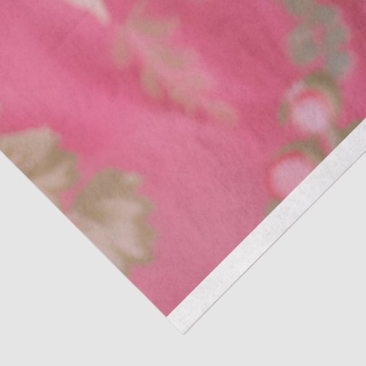 Hot Roze Vogelkooi Pet Bloemen Decoupage Tissuepapier (Detail)