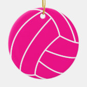 Hot-roze volleybal keramisch ornament (Voorkant)