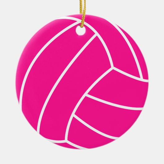 Hot-roze volleybal keramisch ornament (Voorkant)