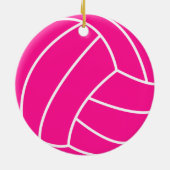 Hot-roze volleybal keramisch ornament (Achterkant)
