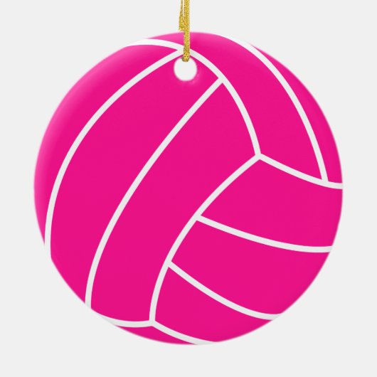 Hot-roze volleybal keramisch ornament (Achterkant)