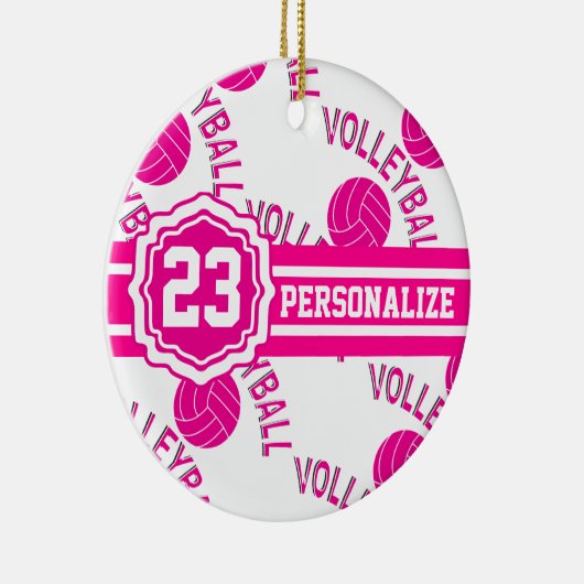 Hot-roze volleybal keramisch ornament (Rechts)