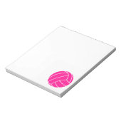 Hot-roze volleybal notitieblok (Linkerzijde)