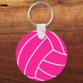 Hot-roze volleybal sleutelhanger (Voorkant)