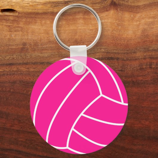 Hot-roze volleybal sleutelhanger (Voorkant)