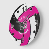 Hot-roze volleybalstijl met DIY-tekst Grote Klok (Hoek)