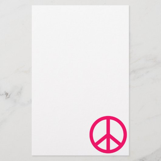 Hot-roze vrede en lint briefpapier (Voorkant)