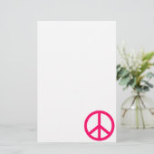 Hot-roze vrede en lint briefpapier (Staand voorkant)