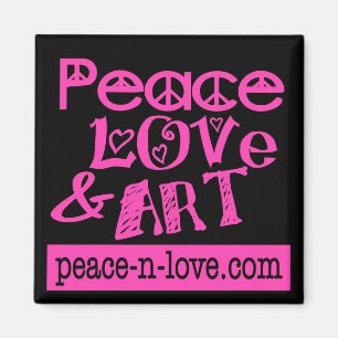 Hot-roze, vrede, liefde en kunstmagneet magneet
