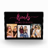 Hot roze vrienden 3 foto vriendschap collage (Voorkant)