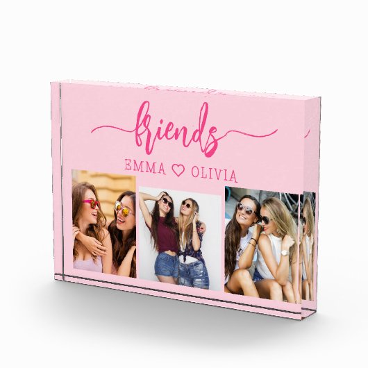 Hot roze vrienden 3 foto vriendschap collage (Rechts)