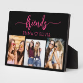 Hot roze vrienden 3 foto vriendschap collage fotoplaat (Zijkant)