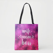 Hot roze vrouw mam baas babe leuk script typografi tote bag (Voorkant)