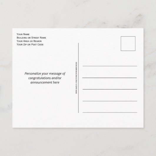 Hot-roze vrouwen in het STEM-Afstudeerder Aankondigingskaart (Achterkant)