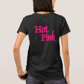 Hot-roze vrouwen zwart t-shirt achteraan (Achterkant)