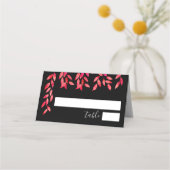 Hot-roze vulling op het zwarte huwelijk plaatskaartje (Achterkant)