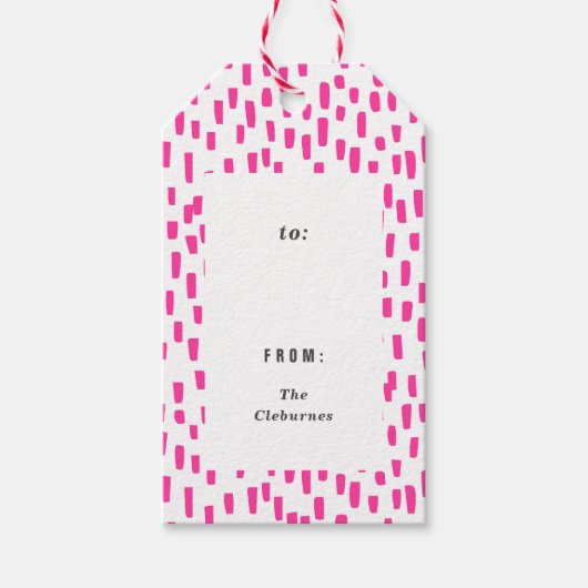 Hot-roze wasmachine Labels Cadeaulabel (Voorkant)