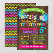 Hot Roze waterglijbaan verjaardag zomer bash party Kaart (Voorkant / Achterkant)