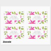 Hot roze Waterverf bloemenboeketlabels Rechthoekige Sticker (Vel)
