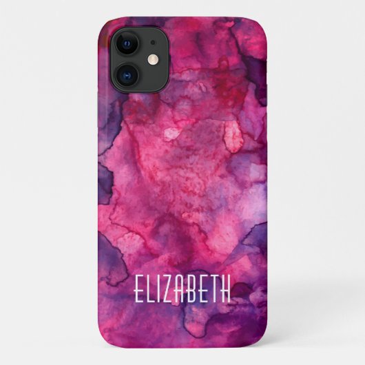 Hot-roze Waterverf Case-Mate iPhone Case (Achterkant)
