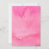 Hot Roze Waterverf Elegante Typografie Huwelijk 1 Kaart (Achterkant)