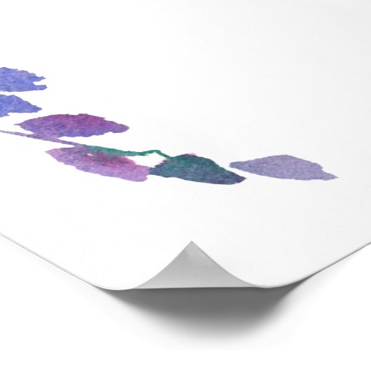 Hot-roze Waterverf Floral Kaarten en Gifts Poster (Hoek)