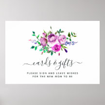 Hot-roze Waterverf Floral Kaarten en Gifts Poster