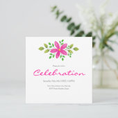 Hot-roze Waterverf Floral Swag Kaart (Staand voorkant)