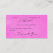 Hot-roze Waterverf Floral Wedding Guest Details E Informatiekaartje (Achterkant)