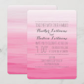 Hot-roze Waterverf geïnspireerde ombre Wedding Kaart (Voorkant / Achterkant)