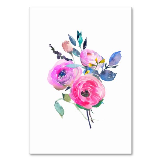 Hot-roze Waterverf Kaart (Achterkant)