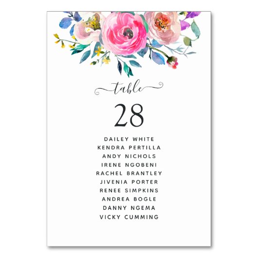 Hot-roze Waterverf Kaart (Voorkant)