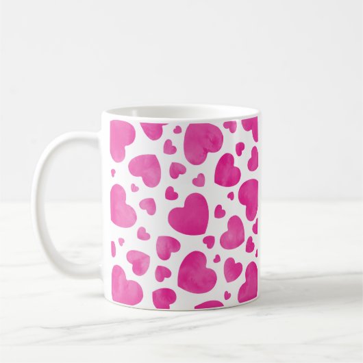 Hot-roze Waterverf Koffiekoffie Mok (Links)